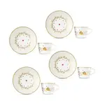 Bernardaud Noel 4 Piece Coffee Cups & Servers, Service for 2