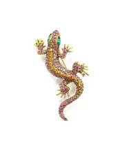 Brown Gecko LIZARD Pin Brooch & PENDANT