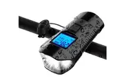 Bike Light Set USB Rechargeable Bicycle Light Front Back Super Bright Waterproof Bicycle Odometer Speedometer 4 Light Modes (Black)