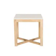 [James Lane] Milo Flute Mango Wood & Marble Top Side Table