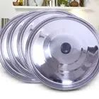 32cm Stainless Steel Lid with Black Plastic Knob for Flat Pans Wok Casserole