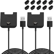 RuenTech 2-Pack Charger intended for Fenix 6 6S 6X / Fenix 5 5S 5X Charger 3.3ft Charging Cable Stand with Silicone Dust Plugs (Black)