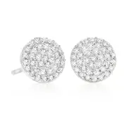 Sterling Silver Cubic Zirconia Pave Stud Earrings