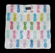 4 Cynthia Rowley Colorful Pineapples Square 11" Melamine Dinner Plates NWT
