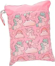 ibasenice Wet Dry Bag for Newborns Diaper Organizer for Changing Table Portable Pouch Nappy Pouch Cm Double Zipper Bag Unicorns Theme
