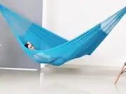Traditional Maya Hammock - Hammock Made with Thick Cotton Thread - Sky Blue