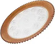 Luxshiny Gold Rimmed Dessert Plates Reusable Round Party Plates Sturdy Pet Material for Wedding Receptions Birthday Celebrations Aesthetic Design for Appetizers Desserts