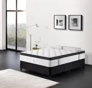 Breeze Double Size Mattress Bed Memory Foam Euro Top 5 Zone Pocket Spring Organic Cotton 32cm