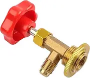 zolyet Piercing Valve for Refrigerant Can Car Air Conditioning Charge Valve Household Air Conditioner Refrigerator Open Valve for R134A (11mm UK Air Outlet Interface) Red for R134A