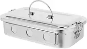 OATIPHO Box Stainless Steel Medical Tool Box with Lid and Holes Durable Organizer for Doctor Instruments and Lab Tools Seamless Design Versatile Storage Material