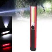 (White + Red) Led Flashlight Ultra High Bright Cob Work Light Usb Rechargeabl US