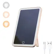Catzon Travel Makeup Mirror 3 Color Lights Touch Screen Dimming Rechargeable-Pink