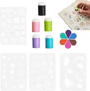 Finger Painting Daubers Kit | Drawing Sponge Dauber Set - Painting Project Daubers, Finger Craft Drawing Tools with 6 Color Stamp Pads for Arts and Crafts