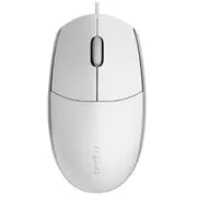 Rapoo N100WHITE N100 Wired Mouse - White USB - Optical Mouse -1600 DPI - High-definition tracking engine - Anti-slip scroll wheel [N100WHITE]