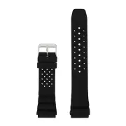 22mm Watch Band Silicone Rubber Black Waterproof RS139BLK-22