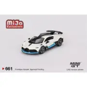 MINI GT Mijo 1:64 Bugatti Divo White Diecast Model Car