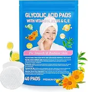 Glycolic Acid Peel Pads, 10% Ultra Pure Glycolic Acid + 2% Salicylic Acid, Vitamins B3, B5, C & E, Green Tea, Calendula, Allantoin, for Face Dark Spots, Acne and Reduces Fine Lines, Wrinkles