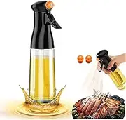 Olive Oil Sprayer for Cooking with Rotatable Replaceable Mist Nozzles 7.05 fl oz(200ml) Glass Oil Spritzer Dispenser Bottles Kitchen Gadgets for Air Fryer,BBQ,Baking,Salad