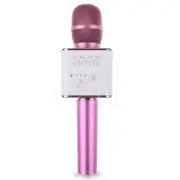 Q9 Mini Wireless Bluetooth Karaoke Microphone Speaker Home KTV USB Player Pink