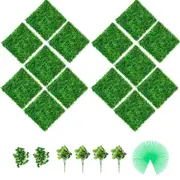 14-Piece Artificial Boxwood Hedge Panels for Indoor & Outdoor Decor (20"x20")