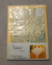 Nottingham England Galaxy Range 52" x 52" square finest quality lace tablecloth
