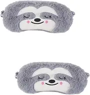 Healvian 2pcs Cartoon Blindfold Mask Vapor Electric Bear Funny Covers Light Tape Under Eye Brightener Anti Puffy Treatment Night Gentle Rechargeable Sleep Plush Satin Cotton