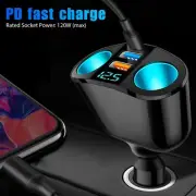 Outlet 12V Dual USB Car Cigarette Lighter Socket Splitter Power Adapter Charger