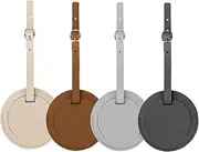 [Zhooooonglf] 4 Pcs Suitcase for Round Labels Colored Labels Luggage Faux Leather Luggage Tags for Suitcase Tag Set Privacy