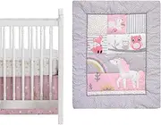 Bedtime Originals Rainbow Unicorn 3Piece Crib Bedding Set, Purple