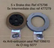 Manitou 5 brake discs 475796 + 5 intermediate discs 477279+ seals for MT845 1637