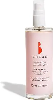 Bheue Nourish You Stretch Mark Oil for Pregnancy Contains Algae Extract from Seaweed for Hydration and Improved Skin Texture, 100 ml