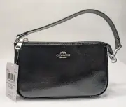Coach Nolita 19 Black Crinkled Patent Leather Wristlet/Shoudler Bag (CW408) -NWT