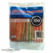 100 - Coin-Tainer Assorted Flat Coin Wrappers for Penny, Nickel, Dime & Quarter
