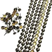 Let's Decorate 10Meters D9.5mm Upholstery Tacks Antique Color Sofa Nailhead Strips,Furniture Bench Sofa Tacks,Loosing Tacks Matched,DIY Furniture Accessory(D:9.5mm Antique)