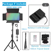 U800 RGB Photo Light LED Photo Studio Light Camera Phone Video Recroding RGB Panel Lamp LED Vdieo Light for YOUTUBE Tiktok LIVE U800-16BT 2 Battery