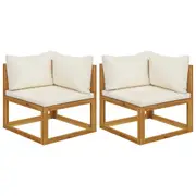 Sectional Corner Sofas 2 pcs with Cushions Cream White vidaXL