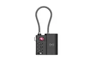 LASER Black TSA Lock Smart Tag w/ Rechargeable Battery &amp; Apple Find My | Track &amp; Secure Luggage | Bluetooth Travel Lock | TSA Approved