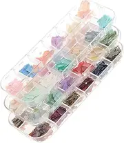 WOONEKY 3 Boxes Nails Glitter Patch Shells for Nail Art Sticker 3D Nail Gel Nail Charms Red Glitter Nail Art Charms Delicate Nail Kit with Nail Tip Jewels Nail Gems Strips Nails Charms