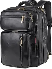 Vegan Leather Laptop Backpack Briefcase Hybrid 15.6 Inch Laptop Travel Backpack Hiking College Backpack for Men BC-04