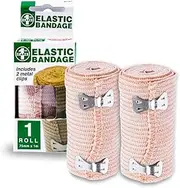 [3PCE] 1st Care Elastic Bandage Rolls, Flexible and re-usable, Self Adherent Wrap Medical Bandage, Adhesive Flexible Breathable First Aid Gauze Ideal for Stretch Athletic, Ankle Sprains & Swelling, Sports. 75mm x 1m