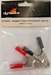 DYNAMITE - PN# DYN5016 - ALLIGATOR CLIPS W/4MM BULLET JACK (2)