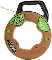 Southwire FTSP45-125NCT Simpull Electrical Fish Tape with Non-Conductive Tip; Large Case; Two Leader Options; Spiral Extruded Polymer; Extremely Flexible; 4.5mm x 125 Feet
