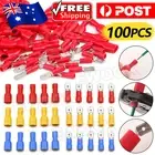100X Insulated Electrical Wire Spade Splice Connectors Cable Crimp Terminals Kit