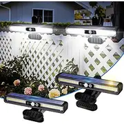 LED Street Lights Clip On Solar Motion Lights Outdoor Waterproof Solar Fence Lights Outdoor with 3 Lighting Modes 36 LED Portable Security Light for Fence Gutt