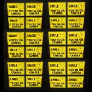 LOT SMILE SECURITY VIDEO SURVEILLANCE SPY CAMERAS WARNING DOOR STICKER DECALS