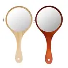Portable Wooden Hand Mirror Portable Compact Vanity Makeup Handheld Mirror