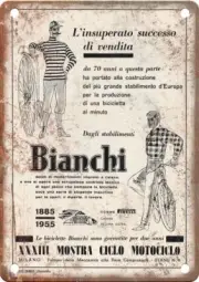Vintage European Cycling Bianchi Ad Reproduction Metal Sign B703