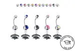 Nevada Wolf Pack Silver Belly Button Navel Ring Customize Gem Color NEW