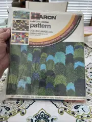 Vintage 70-80’s Caron Latch Hook Pattern Color Curves 20x27 No Yarn or Frame