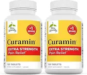Terry Naturally Curamin Extra Strength (2 Pack) - 120 Vegan Tablets - Non-Addictive Pain Relief Supplement with Curcumin, Boswellia & DLPA - Non-GMO, Gluten-Free - 80 Total Servings